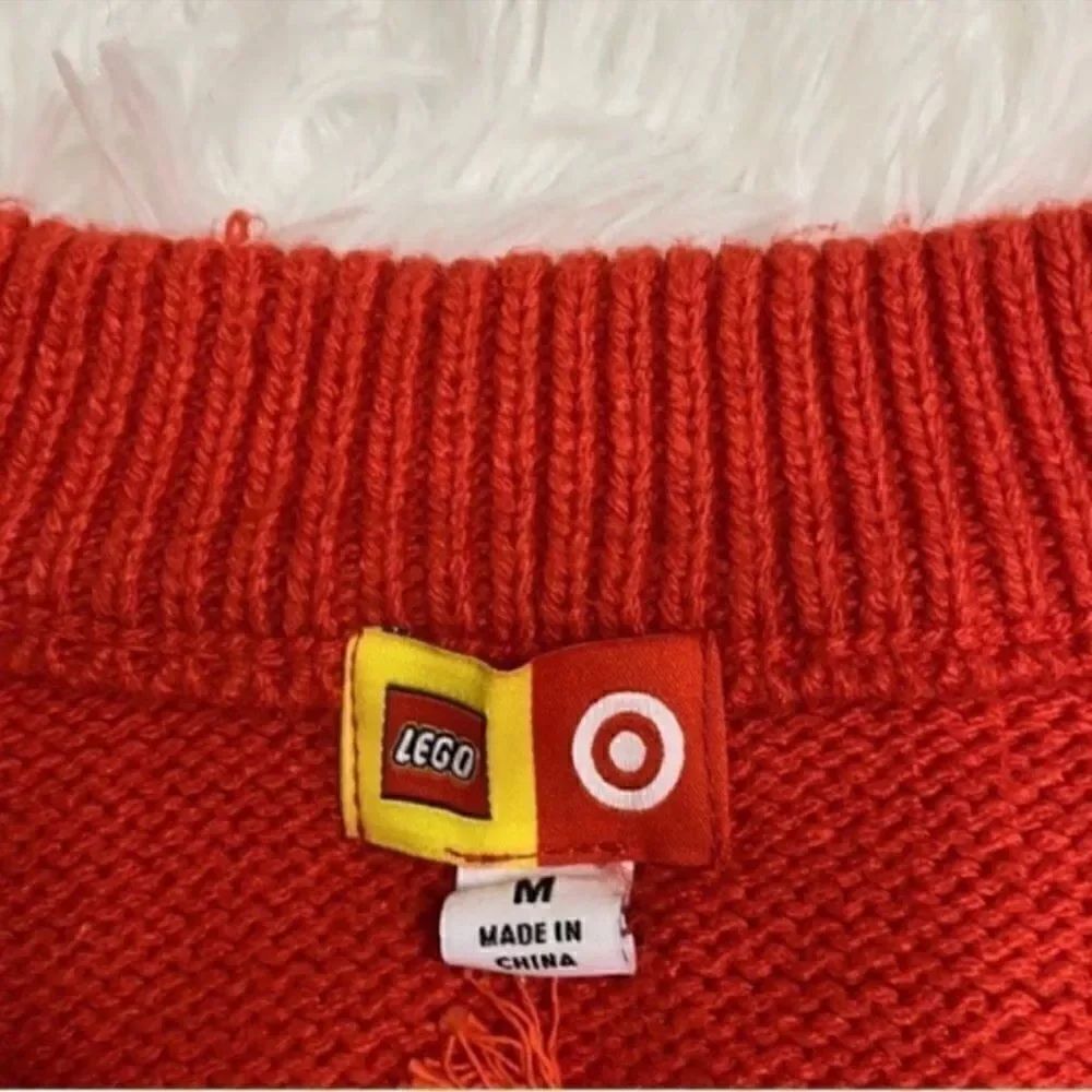 Men's Textured Orange Lego Sweater(Size Medium) - Picture 7 of 9